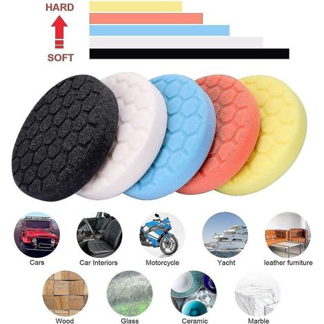 Polishing Sponge Polishing Pad Set For Car, 6pcs Hand Polishing Pads Sponge Wool
