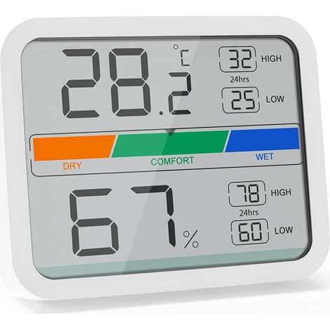 Thermomètre Intérieur Numérique – Moniteur De Température Et D'Humidité – Plage De -9℃ À 60℃ – Indicateur De Confort De L'Air