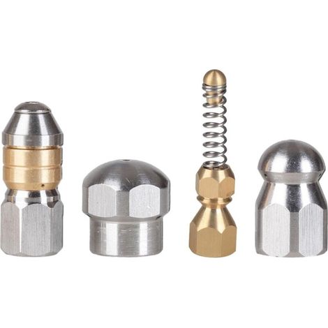 Buses De Nettoyage De Vidange En Acier Inoxydable – Lot De 4 – Filetage G1/8 – Pression Maximale 4000 Psi – Pour Nettoyage Égouts Et Canalisations