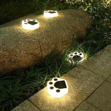 Lot De 4 Lampes Solaires D'Extérieur En Forme De Patte D'Ours, Imperméables, Décoratives Pour Jardin, Cour, Chemin, Pelouse (blanc Chaud) 1000 Pcs