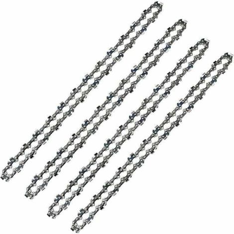 Lot De 4 Chaînes De Tronçonneuse 52 Maillons – Pas 3/8 Lp – Jauge 0.50 Mm – Pour Guide De 14 Pouces – Acier Haute Performance