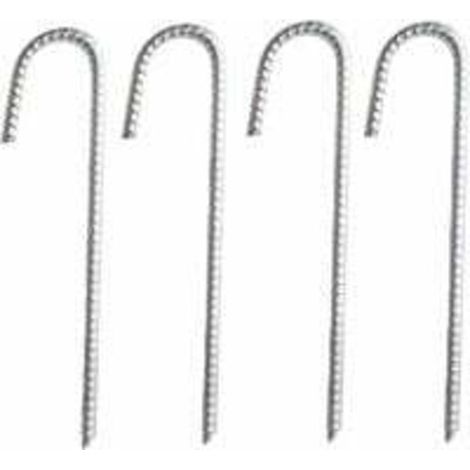 12 Pouces Piquets De Barre D'Armature À Crochet En J Paquet De 4 Piquets D'Ancrage Au Sol Piquets De Tente Robustes Pour Plantes Piquets De Tissu De Paysage Antirouille Gazon Artificiel
