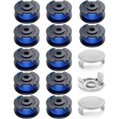 15 Bobines De Fil Pour Coupe-bordures Ryobi One+ - Diamètre 1,65 Mm, Longueur 3,4 M - Compatible Ac14rl3a - Lot Avec 12 Bobines Et 3 Couvercles - Entretien Facile De Votre Jardin.