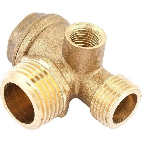 Clapet Anti-retour À Trois Voies, Clapet Anti-retour De Compresseur D'Air, Clapet Anti-retour Fileté Mâle En Laiton À 3 Ports, Outil De Connecteur De Tube De Clapet Fileté Pneumatique Accessoires