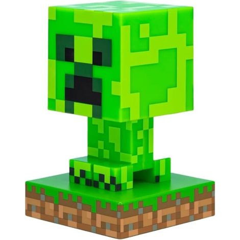 Lampe De Table 3d Creeper Minecraft - Veilleuse - 12 Cm De Haut, Fonctionne À Piles, Décoration Pour Salle De Jeux, Verte