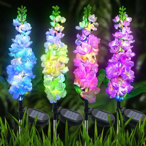 Lot De 4 Lampes Solaires D'Extérieur Pour Jardin, Deux Modes D'Éclairage, Lampes Solaires À Led Étanches Pour Décoration De Jardin, Cour, Patio, Pelouse Et Cadeaux Pour Maman