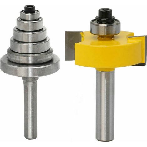 Fraise À Feuillure 8 Mm – 6 Roulements – Profondeurs 28,6 Mm À 9,52 Mm – Pour Bois Dur Et Composites – Outil De Menuiserie