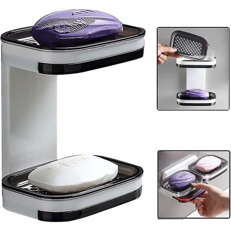 Bar Soap Holder For Shower,with Draining Tray, Drill-free