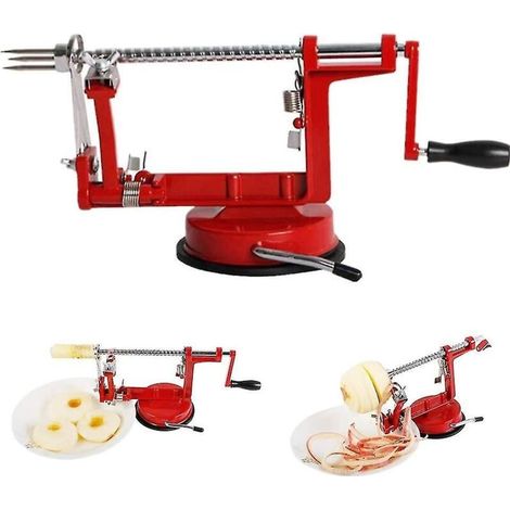 Apple Peeler Corer Sliceréplucheurs 3 En 1 En Acier Inoxydable Avec Spirale Durable À Base D'Aspiration Éplucheurs De Pommes Multicolores Slicercast Iron