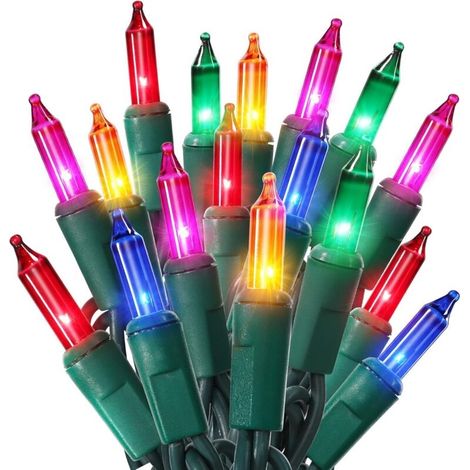Guirlande Lumineuse De Noël, Guirlande Transparente D'Extérieur, 23 Pieds (environ 7 Mètres), 100 Guirlandes Lumineuses Vertes Connectables, Guirlandes Lumineuses Pour Sapin De Noël Certifiées Ul.