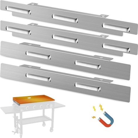 Pare-vent Pour Plancha Blackstone De 36 Pouces, Accessoires Blackstone Pour Barbecue Extérieur, Pare-vent Magnétique En Acier Inoxydable, Compatible Avec Le Bac À Graisse Arrière.