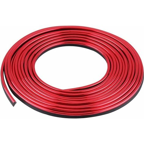 Décoratives De Garniture Bande De Moulage Bandes D’habillage Flexible 5m Diy Autocollant Voiture (red)