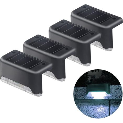 Lot De 4 Lampes Solaires À Led Imperméables – Éclairage Automatique – Installation Facile Pour Escaliers, Patios Et Jardins