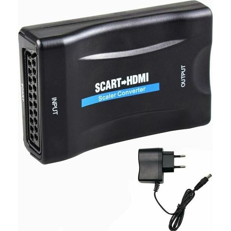 Adaptateur Peritel Hdmi, Convertisseur Peritel Vers Hdmi 1080p Hd Compatible Avec Ntsc Pal Pour Sky Hd Blu Ray Ps3 Tv Cr