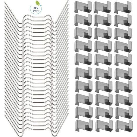 100 Pièces Clips Pour Vitre De Serre En Acier Inoxydable 304 Et 301 Accessoires De Fixation Pour Serres Jardin 1000 Pcs