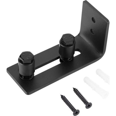 Guide De Sol Pour Porte Coulissante – Acier Au Carbone Noir – Réglable Pour Portes De Grange – Dimensions 120 X 65 X 50 Mm