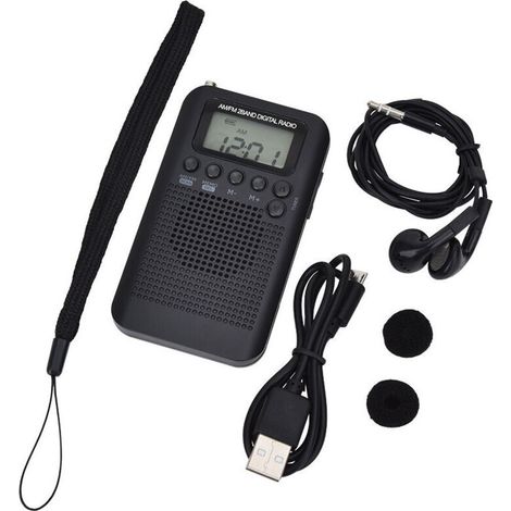 Radio Portable Fm/am Numérique Stéréo Dsp – Réception Haute Qualité Jusqu'à 58 Stations – Alimentation Usb Et Piles Aaa – Écouteurs Compatibles