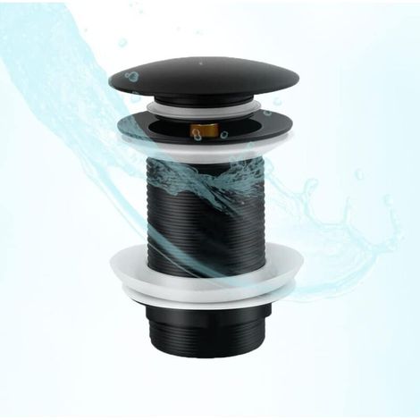 Bonde De Vidange Sans Trop Plein, Bonde De Lavabo Noir Sans Trop Plein, Bonde Chromé Pop-up Grande Surface, Vidage De Lavabo Sans Trop-plein Noir, Pop Up Automatique,sans Trop Plein