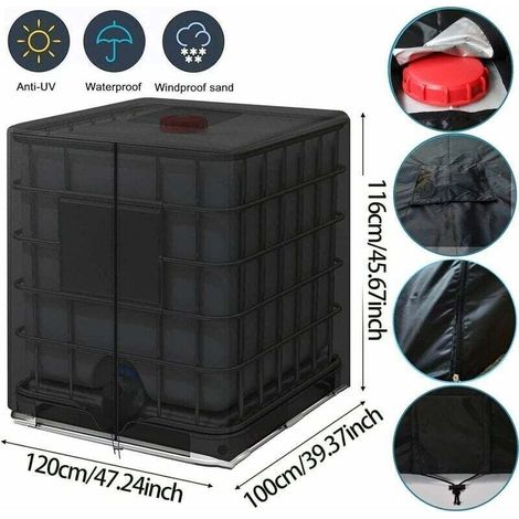 Bâche Cuve 1000l Anti Uv 210d Ibc Housse Container Réservoir D'Eau Avec Cordon Fermeture Éclair