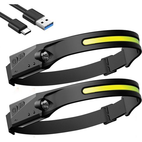 Lampe Frontale Led Rechargeable 600 Lumens – Portée 100 Mètres – Angle D'Éclairage 230° – 5 Modes – Étanche Ipx4 Pour Randonnée Et Camping