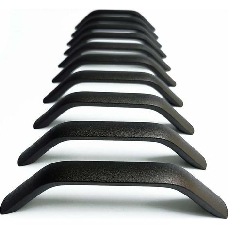 Lot De 10 Poignées De Meuble 128 Mm – Acier Inoxydable Noir Mat – Installation Facile Avec Vis M4 – Pour Armoires Et Tiroirs