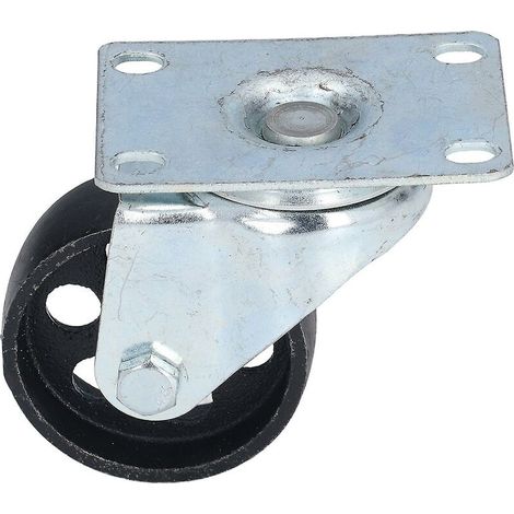 3in Swivel Caster Cast Iron Rotating Plate Dual Bearing Universal Wheel Replacement For Trolley