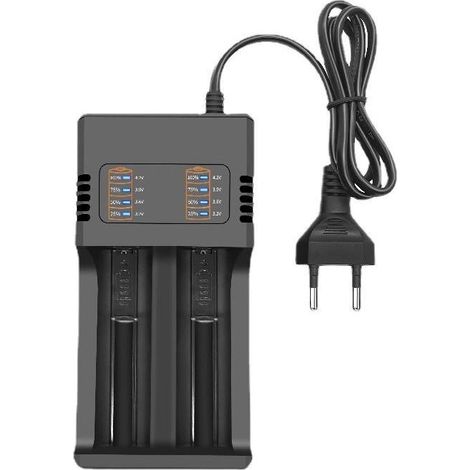 Chargeur Intelligent Universel Pour Batteries 18650, Chargeur Usb Intelligent À 2 Emplacements Pour Batteries Rechargeables