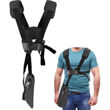 Harnais Débroussailleuse Double Épaule Avec Ceinture Nylon Réglable – Confort Optimal Pour Débroussailleuses Stihl Fs – Matériau Durable Noir