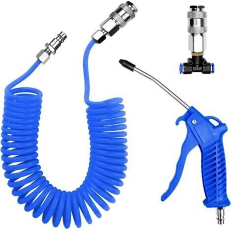 Pistolet À Air Comprimé, Pistolet À Air Comprimé Avec Tuyau D'Air Comprimé De 5 Mètres, Kit De Nettoyage De Pistolet À Air Comprimé, Avec Connecteur En T, Pour Camions, Fourgonnettes, Poids Lourds