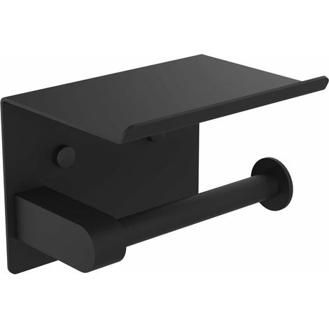 Porte-papier Hygiénique, Support De Papier Toilette Mural, Support De Papier Toilette En Acier Inoxydable 304, À Installer Avec Des Vis Ou Un Autocollant 3m, Noir