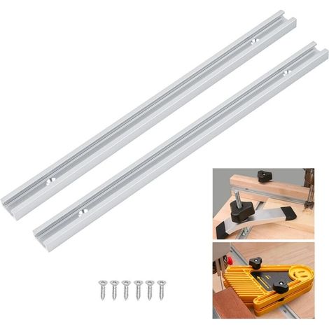 Rail T-slot En Aluminium 300 Mm – Lot De 2 Pièces – Dimensions 19 X 10 Mm – Installation Rapide Avec Vis Auto-taraudeuses