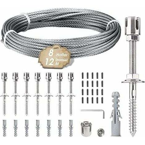 Support Pour Plantes Grimpantes – Kit De Suspension En Acier Inoxydable 12 M – 8 Tendeurs En Inox 304 – Résistant À La Corrosion
