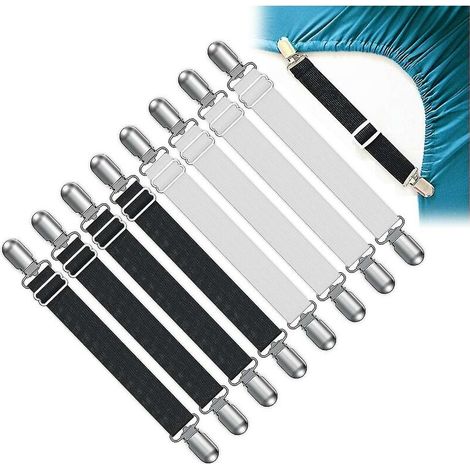 Tendeur De Drap De Lit Réglable 8 Pièces, Tendeur De Drap Avec Clips Métalliques Elasti