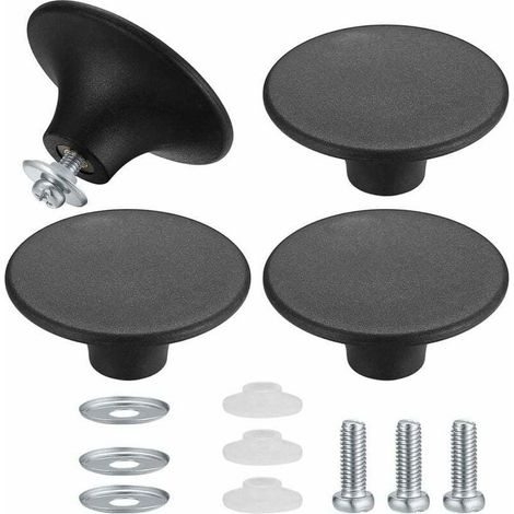 4 Pièces Boutons De Couvercle De Casserole, Boutons De Couvercle De Pot, Poignée Casserole Universelle De Cuisine En Acier Inoxydable Résistant - Noir