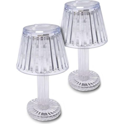 Mini Lampe De Table Led Blanc Chaud Aspect Cristal – Conique / 12 Cm – Petite Lampe De Table Moderne À Piles – Lampe Décorative D'Ambiance Aspect Diamant Sans Fil