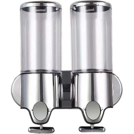 Lot De 2 Distributeurs De Savon Mural 500 Ml – Manuel Pour Désinfectant Et Gel Douche – Abs Et Silicone Pour Salle De Bain, Cuisine, Hôtel