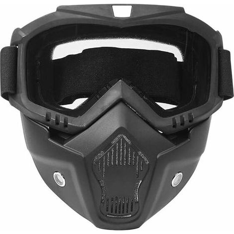 Keenso Lunettes D'Equitation, Lunettes De Moto Avec Masque Amovible Lunettes D'Hiver Masque De Protection Pour Les Cyclistes Coupe-vent Transparent