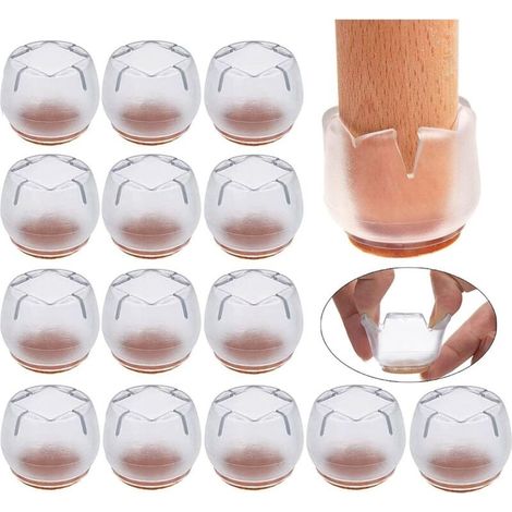 16 Pièces Protection Pied De Chaise, 21-25mm Rond Tampon Chaise, Protege Pied De Chaise Silicone Pour Protéger Le Sol Des Rayures Et Du Bruit, Embout Pied De Chaise