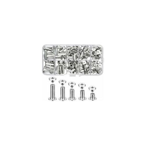 Lot De 80 Vis De Reliure En Métal Chicago Pour Bricolage, Décoration, Réparation De Reliures, Artisanat (argent)