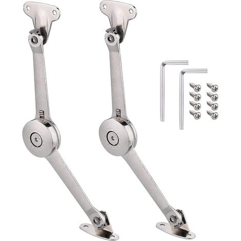 2 Pièces Meuble Armoire Meuble Porte Ascenseur Support Charnière Standard Forte Ferrures Pour Relevants Et Abattants Couvercles Stay Pour Porte D'Armoire De Cuisine Placard Boîte À Jouets