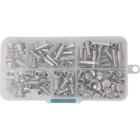 80 Pièces 5 Tailles En Vis De Liaison En Métal, Vis Chicago, Rivet À Vis En Acier Inoxydable Pour Bricolage, Décoration En Cuir