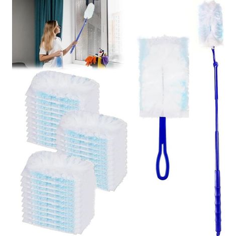 Pack De 52 Recharges Pour Plumeau Swiffer – 50 Recharges + 1 Poignée Télescopique – Attraction Électrostatique Pour Surfaces Variées