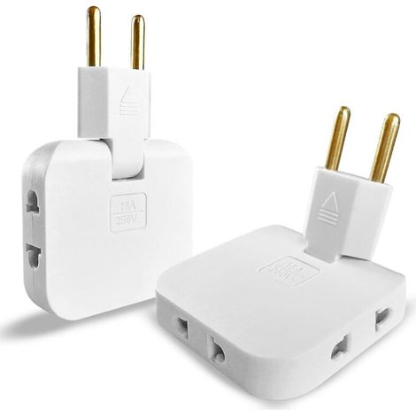 Multiprise Plate 3 Prises Avec Connexion Pivotante 180º – 16a/250v – Design Ultra-fin Pour Espaces Restreints – Ignifuge Jusqu'à 850º