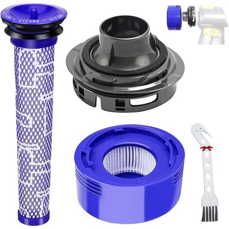 Filtre Pour Aspirateur Dyson V7 V8 – Couvercle Arrière Moteur + Filtre Hepa Lavable – Remplacement Jeu De Filtres Haute Efficacité