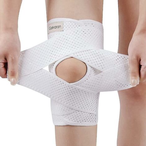 Galvaran Knee Brace With Side Stabilizers For Meniscal Tear Knee Pain Acl Mcl Arthritis Injuries Recovery, Breathable Adjustable Knee Support-white