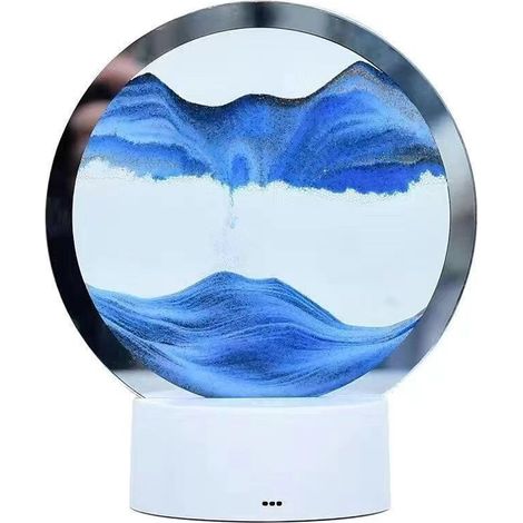 Sable Art Lampe De Table 3d Sable Peinture Lampe De Table Image De Sable Dynamique À Tourner Avec Lumière Led Flux Sable Arc Lampe De Nuit Ronde Double Face Mobile Sable Scène Rotative Bureau