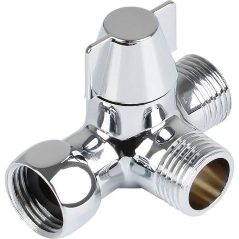 Vanne 3 Voies En Laiton Massif – Inverseur G1/2' Avec Connecteur Pivotant – Contrôle Débit D'Eau Pour Douche Et Bidet