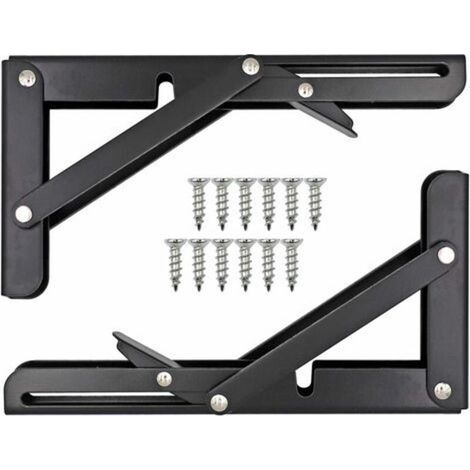 Équerre De Fixation Pliable En Acier Inoxydable – Charge Lourde – Dimensions 20,5 X 10,8 Cm – Pour Étagères Et Établis