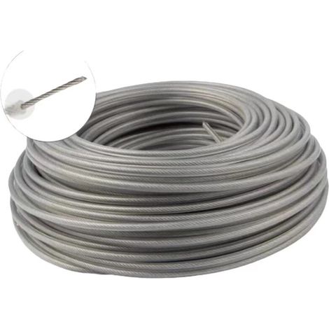 Fil De Coupe Débroussailleuse 3mm X 45m – Acier Et Nylon Résistant À L'Abrasion – Coupe Nette Pour Jardins Et Parcs