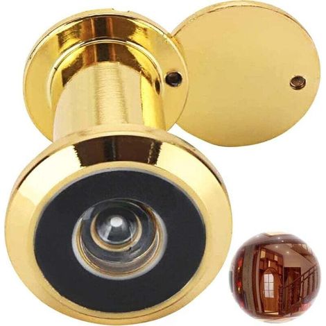 Judas De Porte En Laiton – Visionneuse 220° Avec Couvercle D'Intimité Pivotant – Diamètre 16 Mm – Sécurité Renforcée